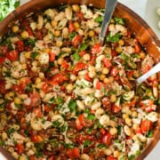 Birds eye of dense bean salad.