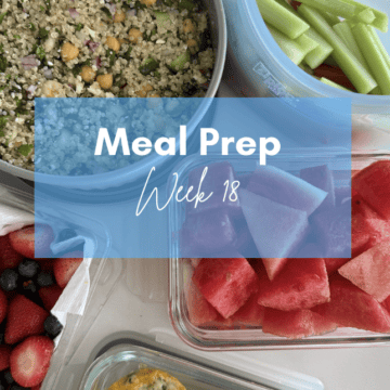 overhead shot of summer meal prep in containers